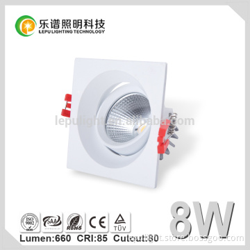 ATLAS recessed aluminum 8w CRI>85 cob lighting ceiling downlight IP44